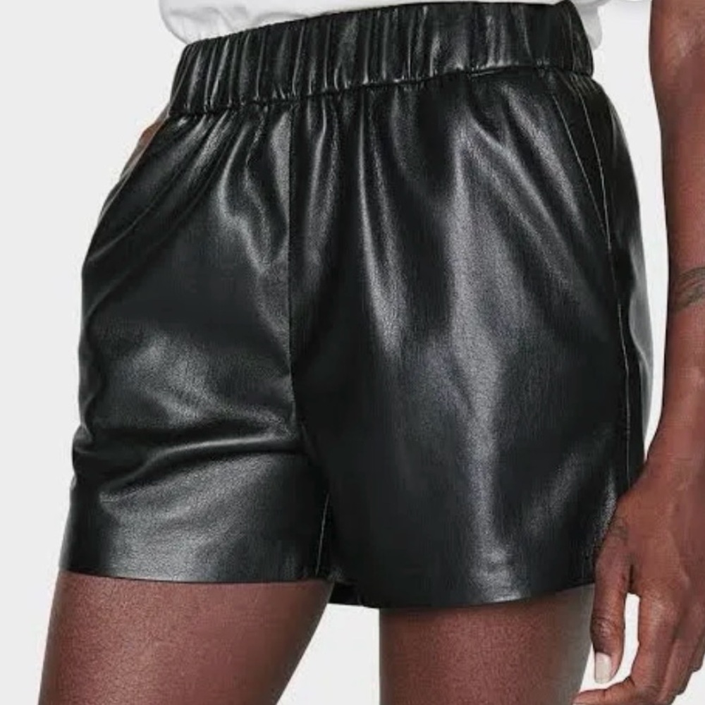 Anine Bing vegan leather shorts